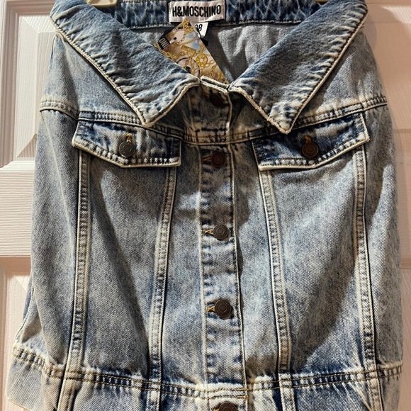 Jeans denim skirt Moschino Runway HM washed denim designer rare collection - Picture 3 of 5
